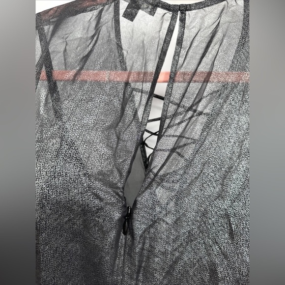 NWOT Express Lace-up Sheer Black Jumpsuit With Romper Shorts Inside Size S Goth - Picture 5 of 7